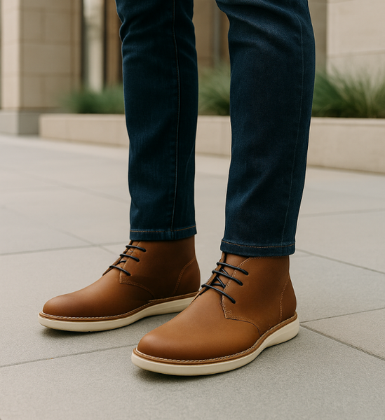 Cole Haan Colton Chukka Brown blue Leather Booties preppy rugged  size 9.5 Cole haan men chukka - Gem main image 3