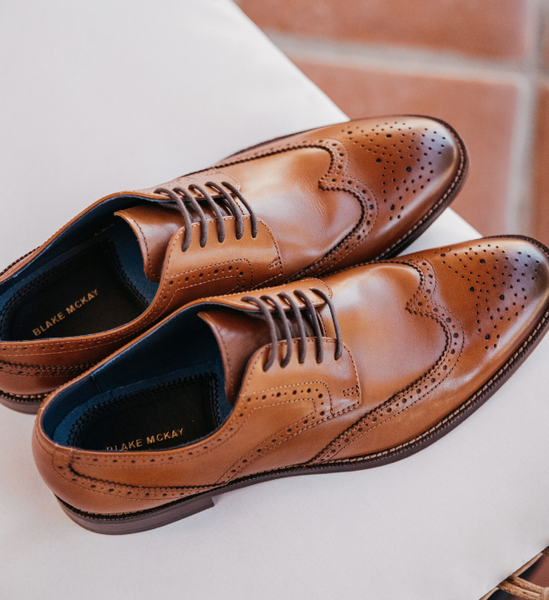 Blake McKay Leather Wingtip Oxford Brown Dress Shoes Mens Size 13 Blake McKay Mens C- Pierce Wingtip Oxford Shoes Mixed Fabric  main image 4