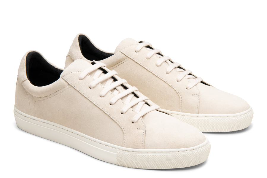 Blake McKay Jay Sneaker in Ecru Suede Side View Pair