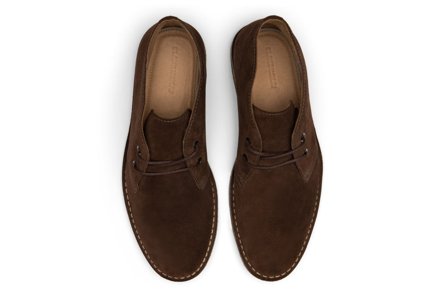 Blake McKay Toby Chukka Boot in Espresso Suede Top View